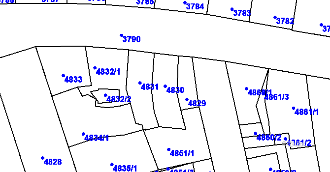 Parcela st. 4830 v KÚ Kladno, Katastrální mapa