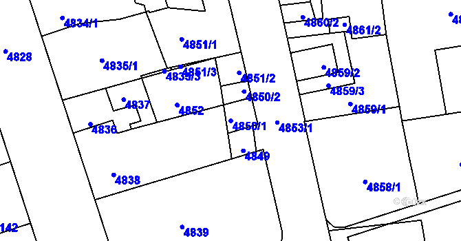 Parcela st. 4850/1 v KÚ Kladno, Katastrální mapa