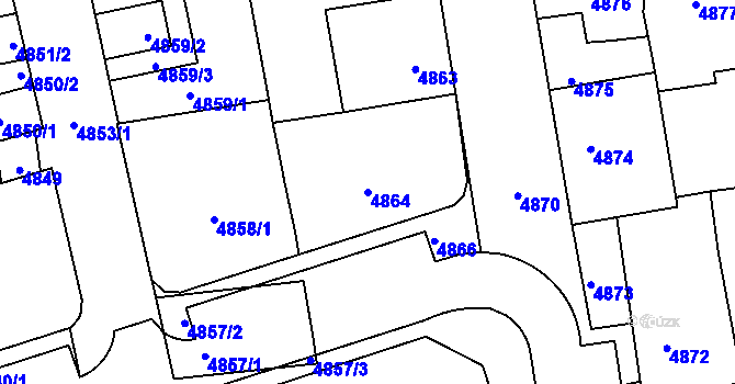 Parcela st. 4864 v KÚ Kladno, Katastrální mapa