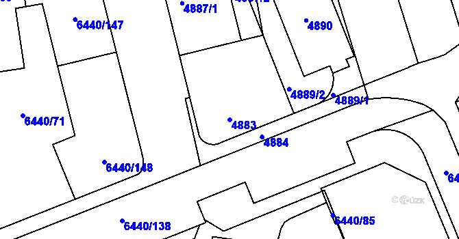 Parcela st. 4883 v KÚ Kladno, Katastrální mapa