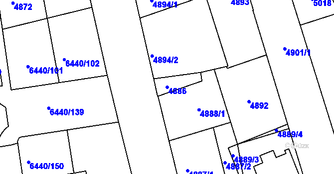 Parcela st. 4886 v KÚ Kladno, Katastrální mapa
