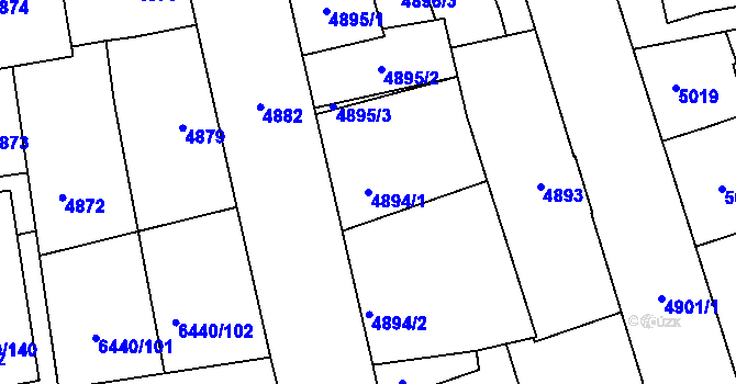 Parcela st. 4894/1 v KÚ Kladno, Katastrální mapa