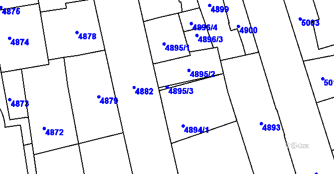 Parcela st. 4895/3 v KÚ Kladno, Katastrální mapa