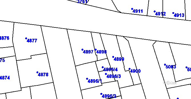 Parcela st. 4898 v KÚ Kladno, Katastrální mapa