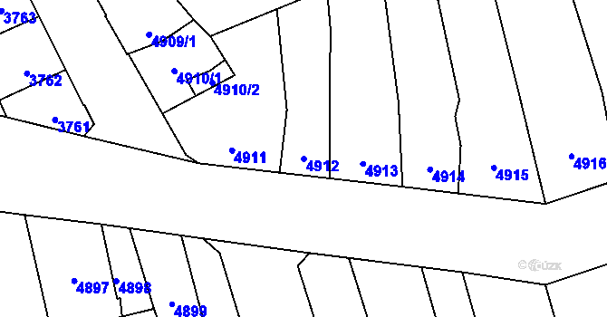 Parcela st. 4912 v KÚ Kladno, Katastrální mapa