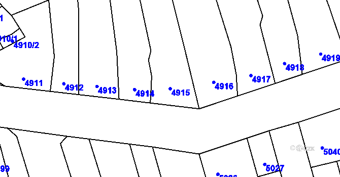 Parcela st. 4915 v KÚ Kladno, Katastrální mapa