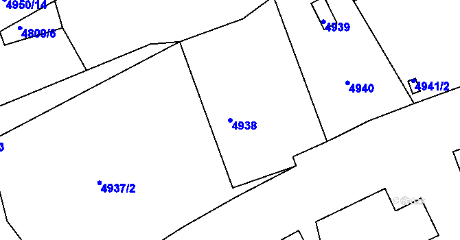 Parcela st. 4938 v KÚ Kladno, Katastrální mapa