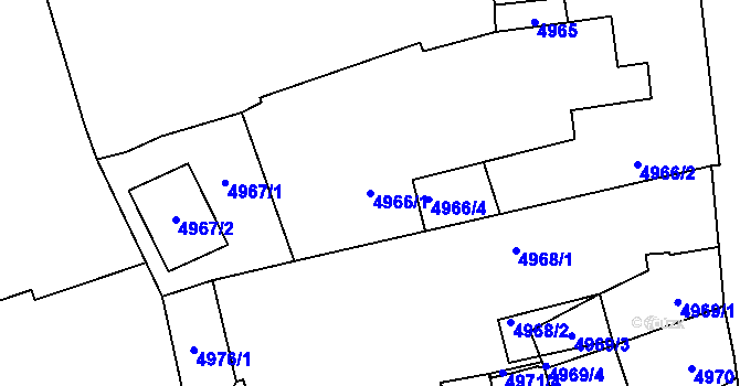 Parcela st. 4966/1 v KÚ Kladno, Katastrální mapa