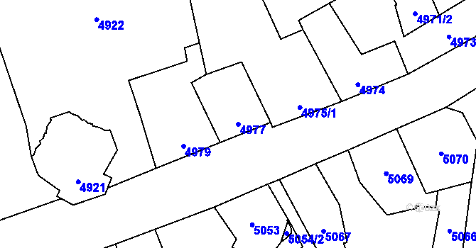 Parcela st. 4977 v KÚ Kladno, Katastrální mapa
