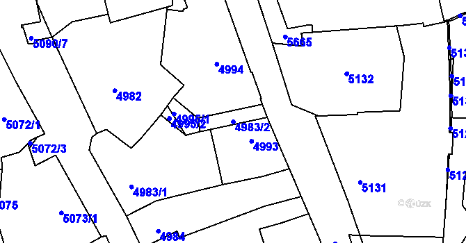 Parcela st. 4983/2 v KÚ Kladno, Katastrální mapa