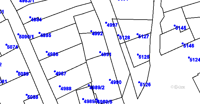 Parcela st. 4991 v KÚ Kladno, Katastrální mapa