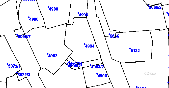 Parcela st. 4994 v KÚ Kladno, Katastrální mapa