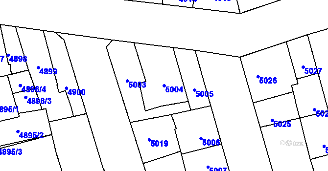 Parcela st. 5004 v KÚ Kladno, Katastrální mapa