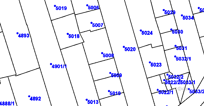 Parcela st. 5008 v KÚ Kladno, Katastrální mapa