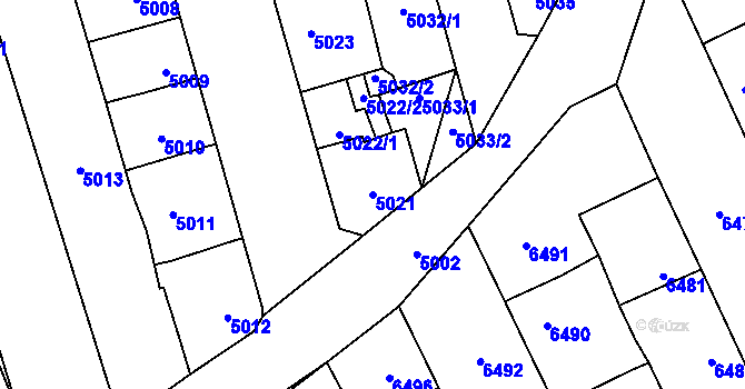 Parcela st. 5021 v KÚ Kladno, Katastrální mapa
