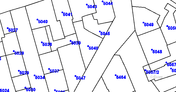 Parcela st. 5046 v KÚ Kladno, Katastrální mapa