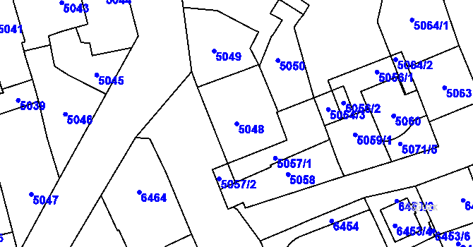 Parcela st. 5048 v KÚ Kladno, Katastrální mapa
