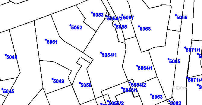 Parcela st. 5054/1 v KÚ Kladno, Katastrální mapa