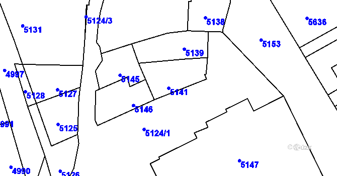 Parcela st. 5141 v KÚ Kladno, Katastrální mapa