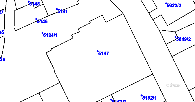 Parcela st. 5147 v KÚ Kladno, Katastrální mapa
