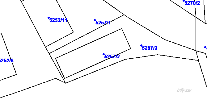 Parcela st. 5257/2 v KÚ Kladno, Katastrální mapa