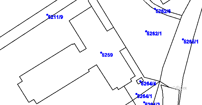 Parcela st. 5259 v KÚ Kladno, Katastrální mapa