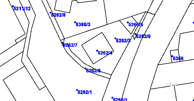 Parcela st. 5262/4 v KÚ Kladno, Katastrální mapa