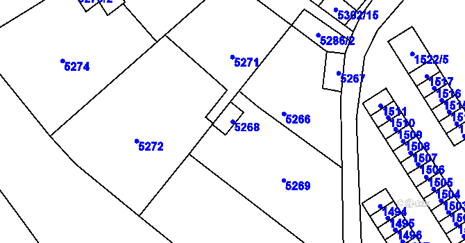 Parcela st. 5268 v KÚ Kladno, Katastrální mapa