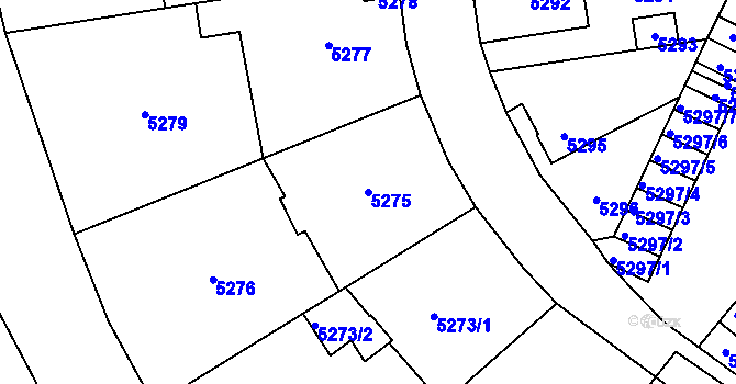 Parcela st. 5275 v KÚ Kladno, Katastrální mapa