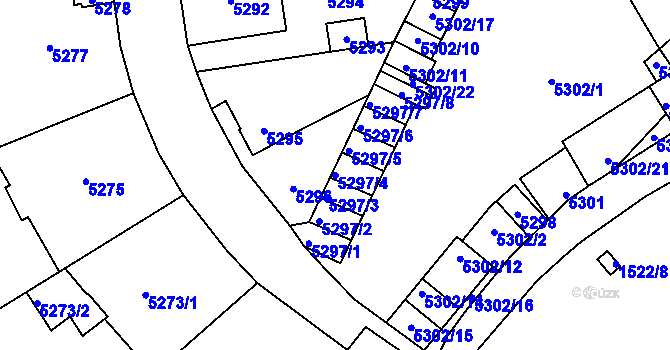 Parcela st. 5297/4 v KÚ Kladno, Katastrální mapa