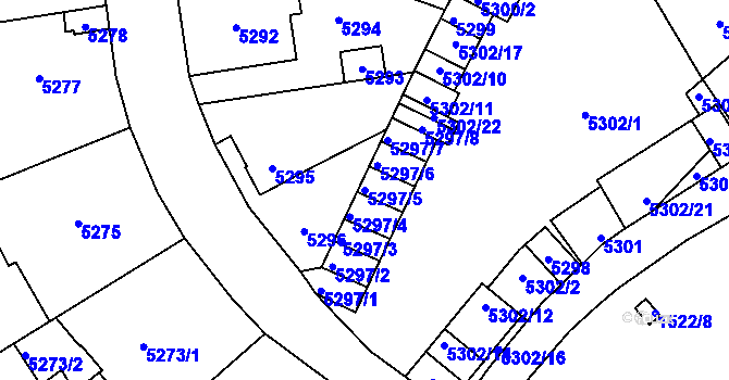 Parcela st. 5297/5 v KÚ Kladno, Katastrální mapa