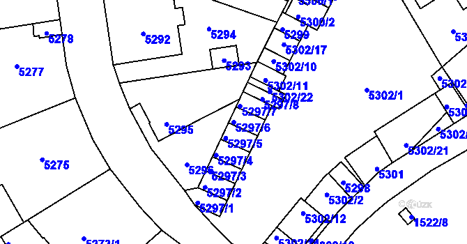 Parcela st. 5297/6 v KÚ Kladno, Katastrální mapa
