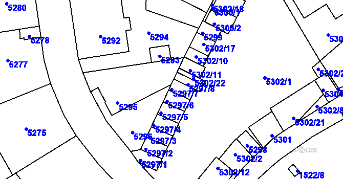 Parcela st. 5297/7 v KÚ Kladno, Katastrální mapa