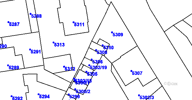 Parcela st. 5308 v KÚ Kladno, Katastrální mapa