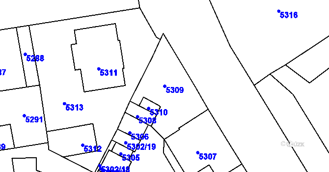 Parcela st. 5309 v KÚ Kladno, Katastrální mapa