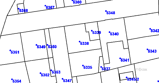 Parcela st. 5338 v KÚ Kladno, Katastrální mapa