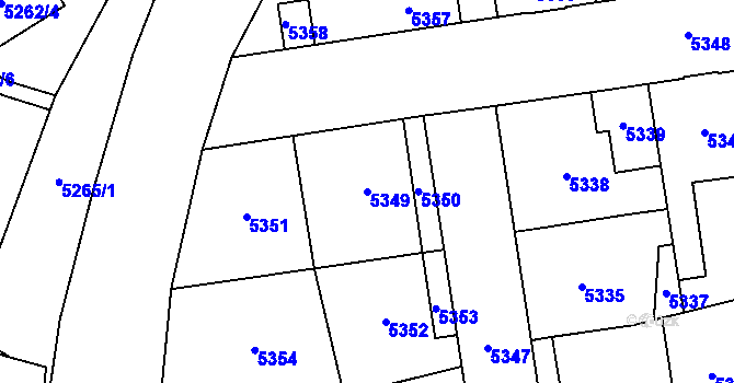 Parcela st. 5349 v KÚ Kladno, Katastrální mapa