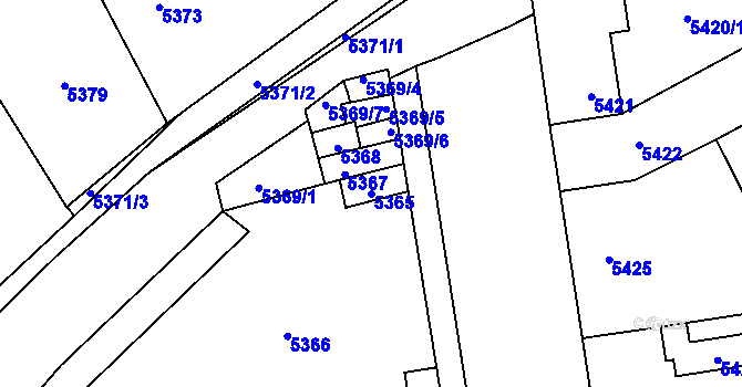 Parcela st. 5365 v KÚ Kladno, Katastrální mapa