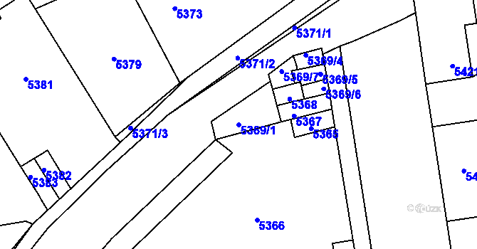 Parcela st. 5369/1 v KÚ Kladno, Katastrální mapa