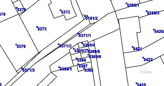 Parcela st. 5369/4 v KÚ Kladno, Katastrální mapa
