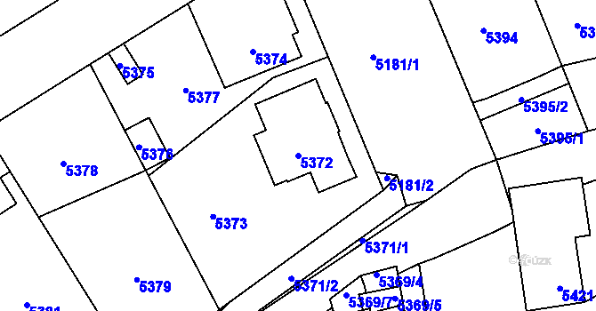 Parcela st. 5372 v KÚ Kladno, Katastrální mapa