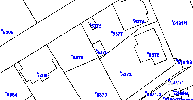 Parcela st. 5376 v KÚ Kladno, Katastrální mapa