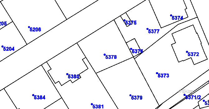 Parcela st. 5378 v KÚ Kladno, Katastrální mapa