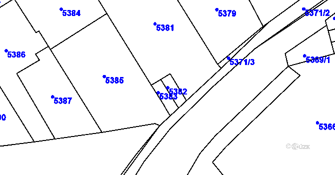 Parcela st. 5382 v KÚ Kladno, Katastrální mapa