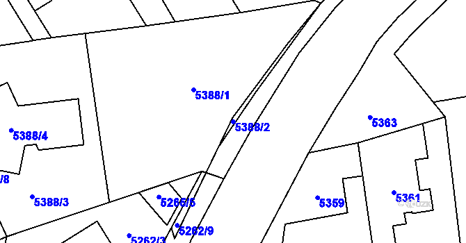 Parcela st. 5388/2 v KÚ Kladno, Katastrální mapa