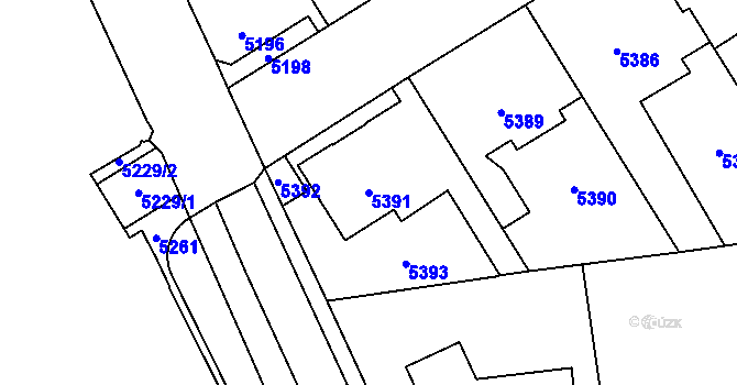 Parcela st. 5391 v KÚ Kladno, Katastrální mapa