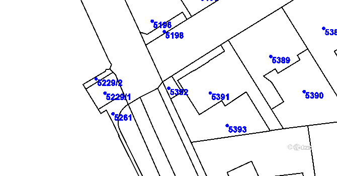 Parcela st. 5392 v KÚ Kladno, Katastrální mapa