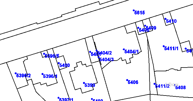 Parcela st. 5404/2 v KÚ Kladno, Katastrální mapa