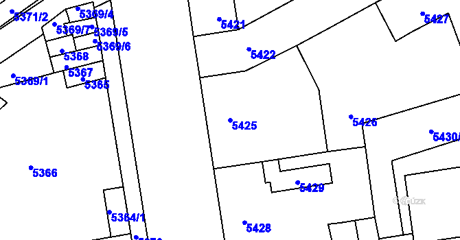 Parcela st. 5425 v KÚ Kladno, Katastrální mapa