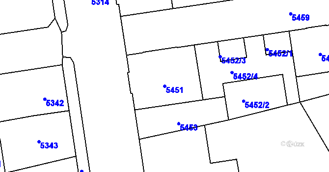 Parcela st. 5451 v KÚ Kladno, Katastrální mapa